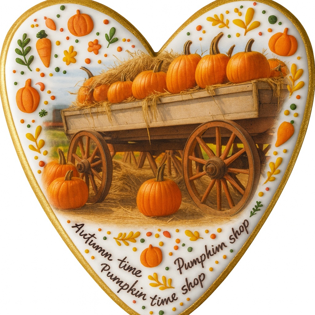 CIASTKO LUKROWANE DYNIA ROZ. L SERCE NO1 JESIEŃ RĘCZNIE ROBIONE